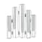 Silver Glass Tube Vase with Metal Stand 11" x 2" x 12"